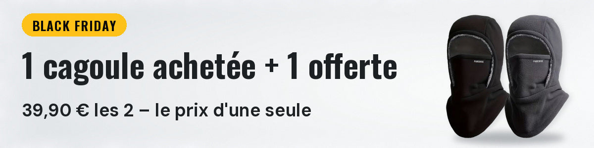 Black Friday : 1 cagoule achetée, 1 offerte. 39,90 € les 2