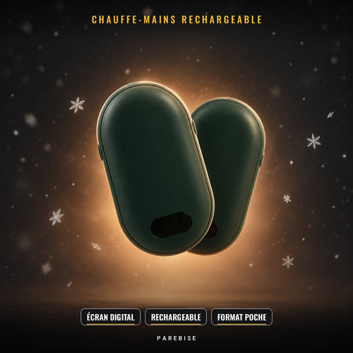 Chauffe-mains rechargeable PAREBISE : écran digital, rechargeable, format poche