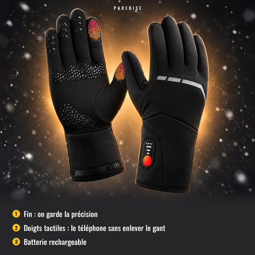 modele:Fin – chantier | Gants chauffants PAREBISE : fins, doigts tactiles, batterie rechargeable