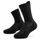 Chaussettes de travail épaisses PAREBISE noires, côtes verticales, motif en relief à la cheville, talon et pointe rembourrés
