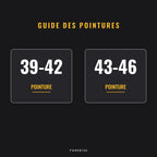 Guide des pointures : 39-42 et 43-46